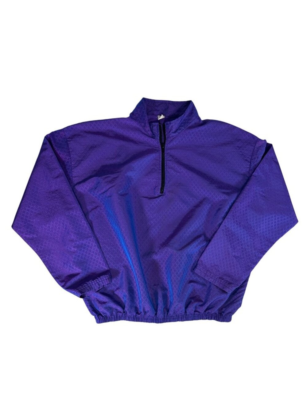 Vintage 90s SURF STYLE Nylon Windbreaker SILHOUETTE Wolf Series Quarter Zip